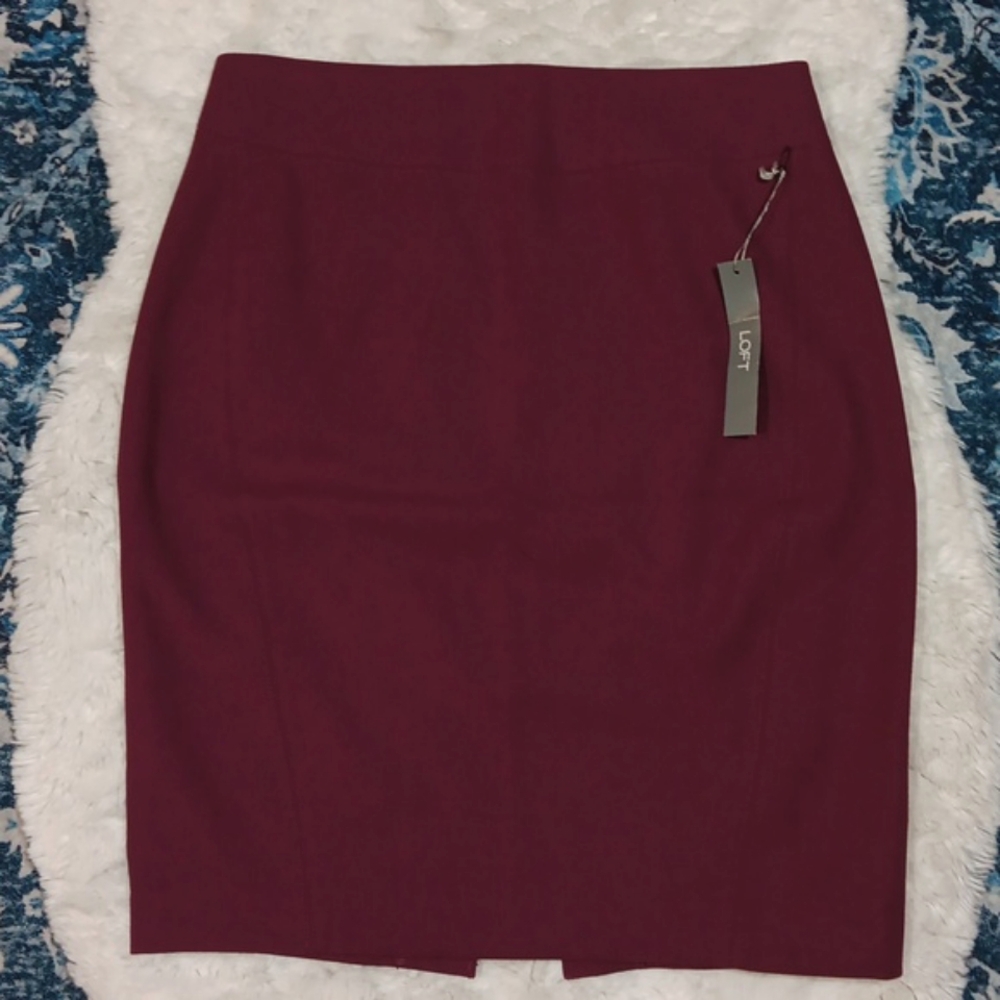 New Loft curvy fit stretch knit pencil skirt womens sz 8 - Picture 2 of 8